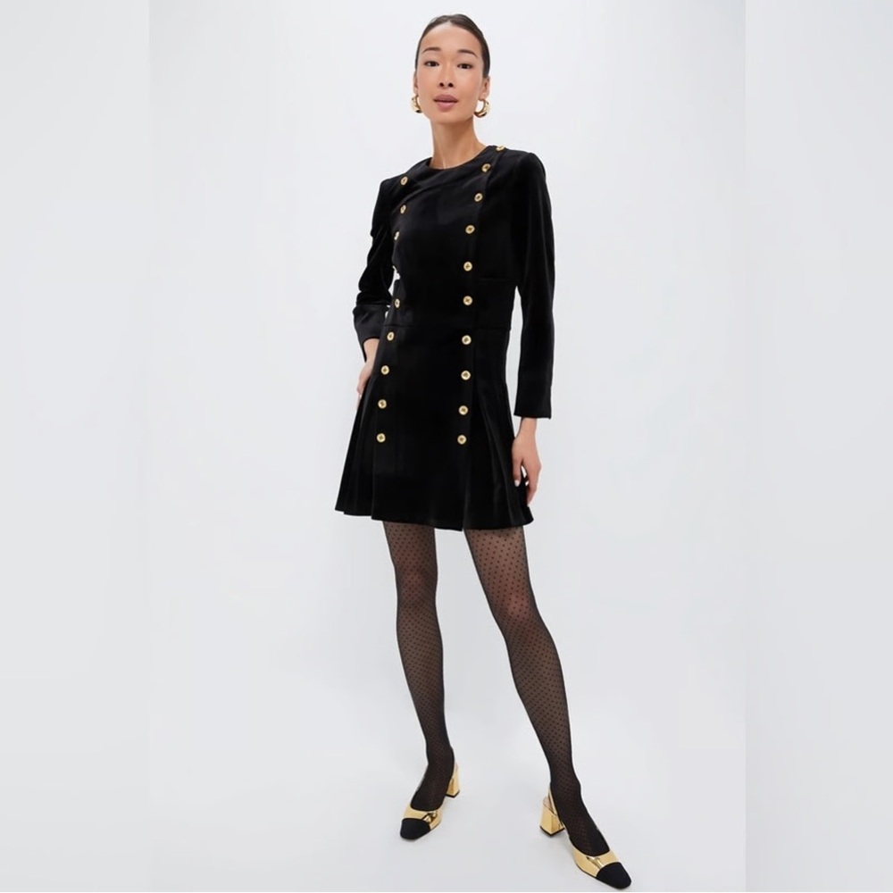 Tuckernuck Black Velvet Whitney Dress XS NWT